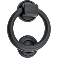 Door Knocker Ring Matt Black D100xP22mm BP52mm in Matt Black