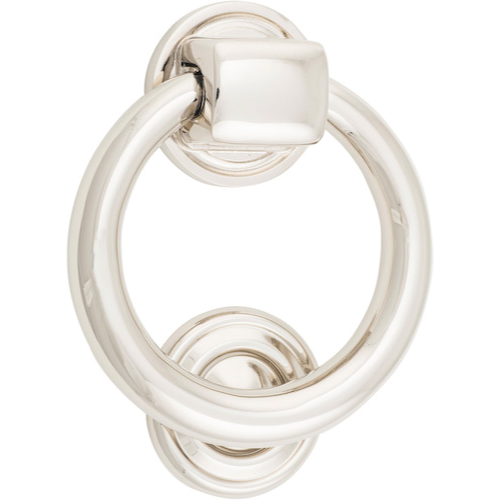 Door Knocker Ring Polished Nickel D100xP22mm BP52mm in Polished Nickel