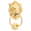 Door Knocker Lion Polished Brass D93xP55mm BP103x135mm in Polished Brass