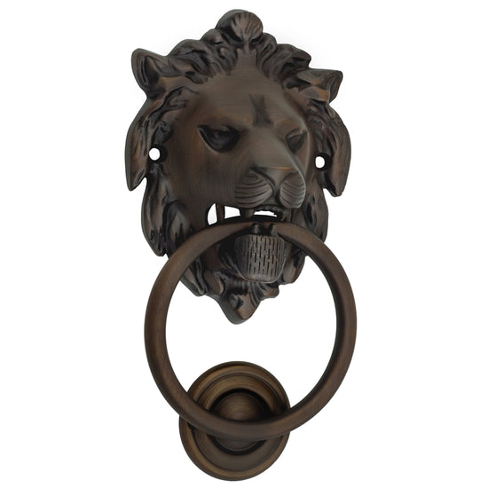 Door Knocker Lion Antique Brass D93xP55mm BP103x135mm in Antique Brass
