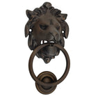 Door Knocker Lion Antique Brass D93xP55mm BP103x135mm in Antique Brass