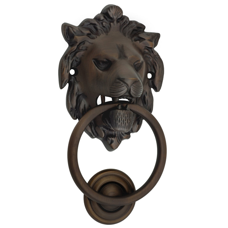 Door Knocker Lion Antique Brass D93xP55mm BP103x135mm in Antique Brass