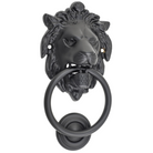 Door Knocker Lion Matt Black D93xP55mm BP103x135mm in Matt Black
