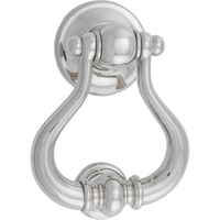 Door Knocker Sarlat Polished Nickel H137xW115xP60mm BP70mm in Polished Nickel