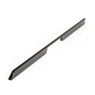 Momo RAIL cabinet pull handle in black finish, showcasing sleek metal design mounted on cabinet surface.