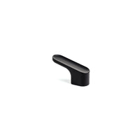 Momo LUV angled cabinet knob in matte black with a sleek, modern design and rounded shape for furniture hardware.