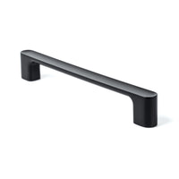 Momo LUV cabinet pull handle in matte black finish, modern metal hardware for kitchen or furniture cabinetry.