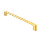 Momo LUV cabinet pull handle in brushed brass finish, modern handle design for kitchen or furniture cabinets.