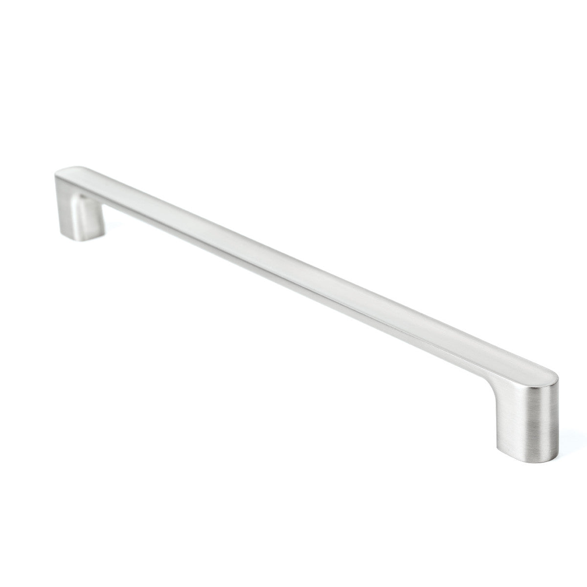 Brown Momo LUV cabinet pull handle with sleek design and metal finish, mounted on a cabinet door.