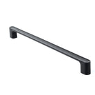 Momo LUV cabinet pull handle in matte black with sleek, modern design for kitchen or furniture cabinets.
