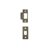 Momo tubular latch accessories set with screws, including latch plate and strike plate, for door hardware installation.