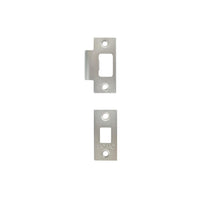 Momo tubular latch accessories set with screws, including latch plate and strike plate, for door hardware installation.