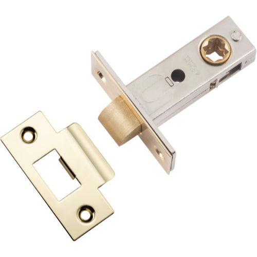 Tube Latch Split Cam 'T' Striker Polished Brass Backset 45mm in Polished Brass