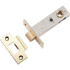 Tube Latch Split Cam 'T' Striker Polished Brass Backset 60mm in Polished Brass