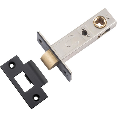 Tube Latch Split Cam 'T' Striker Matt Black Backset 60mm in Matt Black