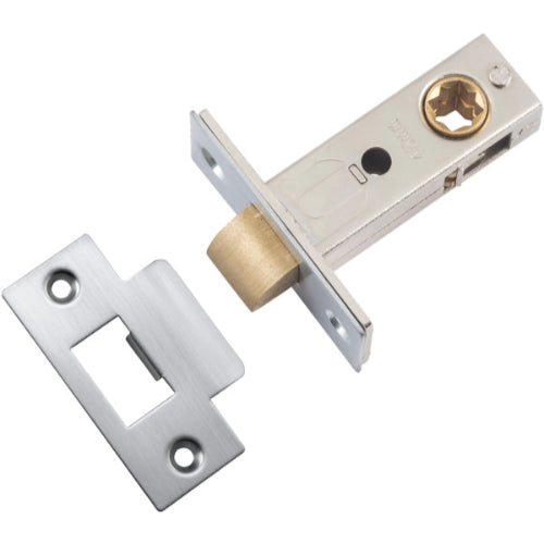 Tube Latch Split Cam 'T' Striker Brushed Chrome Backset 45mm in Brushed Chrome