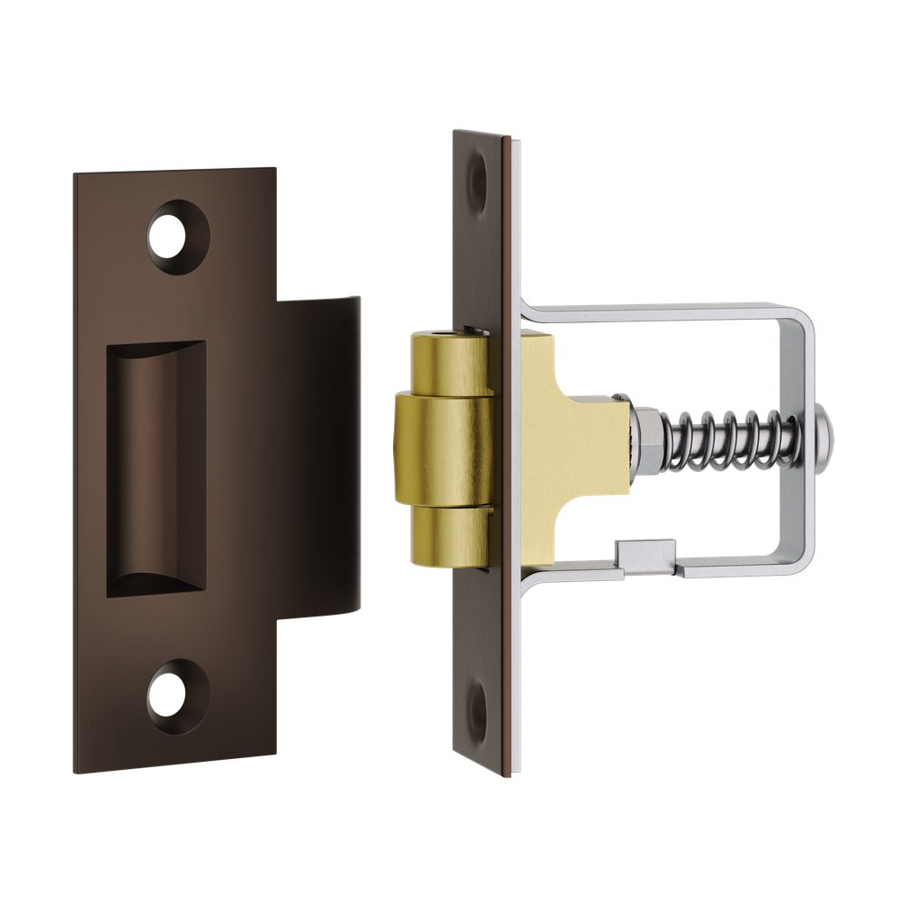 Tube Latch Roller with Face Plate & Striker Signature Brass in Signature Brass