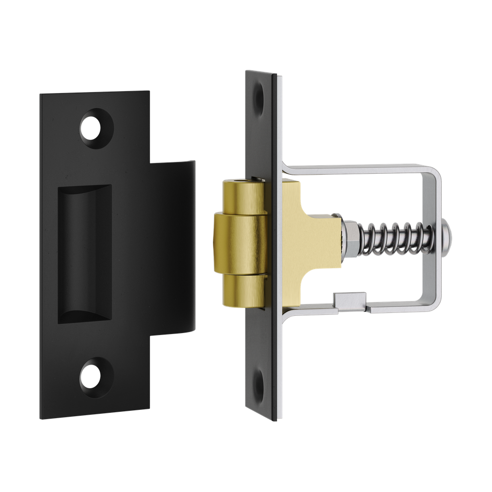 Tube Latch Roller with Face Plate & Striker Matt Black in Matt Black