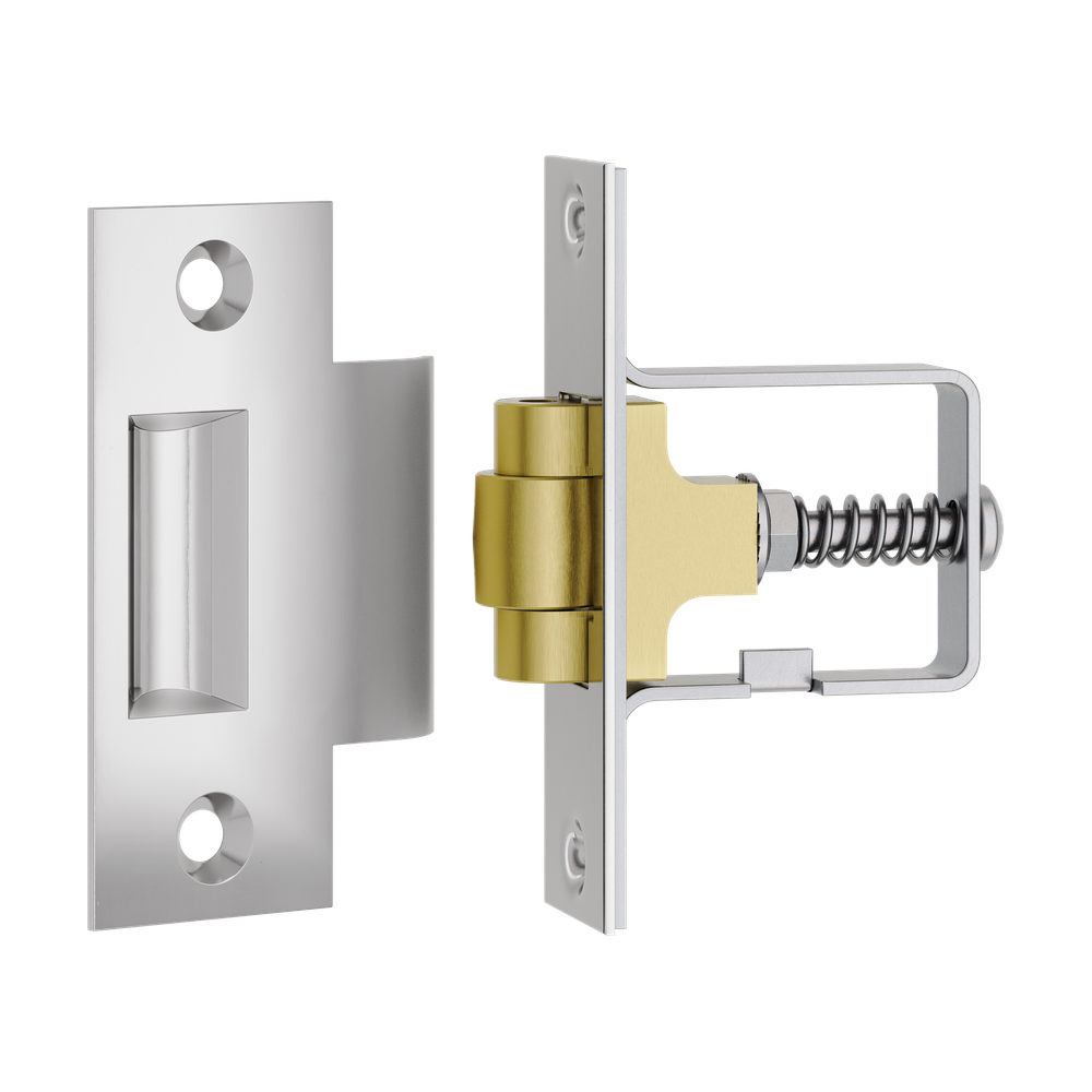 Tube Latch Roller with Face Plate & Striker Polished Chrome in Polished Chrome