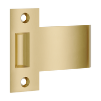 Iver extended strike plate designed for roller tube latches, made of durable architectural hardware material.