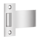Iver extended strike plate for roller tube latch, architectural hardware in durable metal finish, suitable for door framing and security.