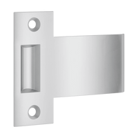 Iver Iver Extended Strike to Suit Roller Tube Latch, architectural hardware, showing metal strike plate with mounting holes.