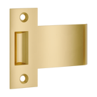 Iver extended strike to suit roller tube latch, architectural hardware component with metal finish and mounting plate.