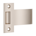 Iver extended strike plate for roller tube latch, architectural hardware, metal finish, mounted on door frame for security.
