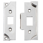 Tube Latch Split Cam Face Plate & Striker Kit Rebated Polished Nickel H95xW38mm in Polished Nickel