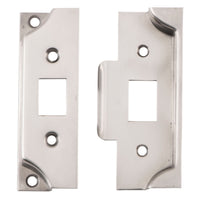 Tube Latch Split Cam Face Plate & Striker Kit Rebated Satin Nickel H95xW38mm in Satin Nickel