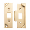 Tube Latch Split Cam Face Plate & Striker Kit Rebated Satin Brass H95xW38mm in Satin Brass