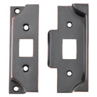 Tube Latch Split Cam Face Plate & Striker Kit Rebated Antique Copper H95xW38mm in Antique Copper