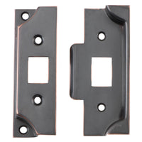 Tube Latch Split Cam Face Plate & Striker Kit Rebated Antique Copper H95xW38mm in Antique Copper