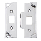 Tube Latch Split Cam Face Plate & Striker Kit Rebated Satin Chrome H95xW38mm in Satin Chrome