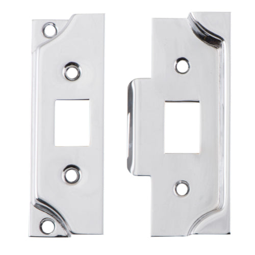 Tube Latch Split Cam Face Plate & Striker Kit Rebated Satin Chrome H95xW38mm in Satin Chrome