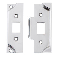 Tube Latch Split Cam Face Plate & Striker Kit Rebated Satin Chrome H95xW38mm in Satin Chrome