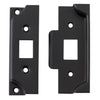 Tube Latch Split Cam Face Plate & Striker Kit Rebated Matt Black H95xW38mm in Matt Black