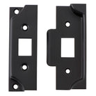 Tube Latch Split Cam Face Plate & Striker Kit Rebated Matt Black H95xW38mm in Matt Black