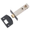 Tube Latch Split Cam 'D' Striker Matt Black Backset 70mm in Matt Black