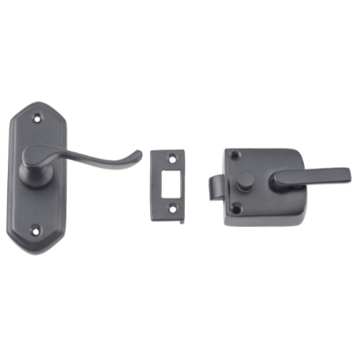 Screen Door Latch Right Hand External Matt Black H98xW36mm P40mm in Matt Black