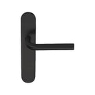 Pair of Formani BASICS Lever handles with 19mm diameter on oval backplates, shown in a sleek, modern design.