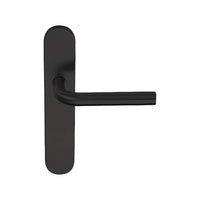 Pair of Formani BASICS Lever handles with 19mm diameter on oval backplates, shown in a sleek, modern design.