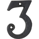 Numeral 3 Iron Matt Black H75mm in Iron Matt Black