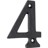 Numeral 4 Iron Matt Black H75mm in Iron Matt Black