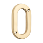 Tradco Numerals- 0 - Polished Brass / H100mm in Polished Brass