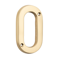Tradco Numerals- 0 - Polished Brass / H100mm in Polished Brass