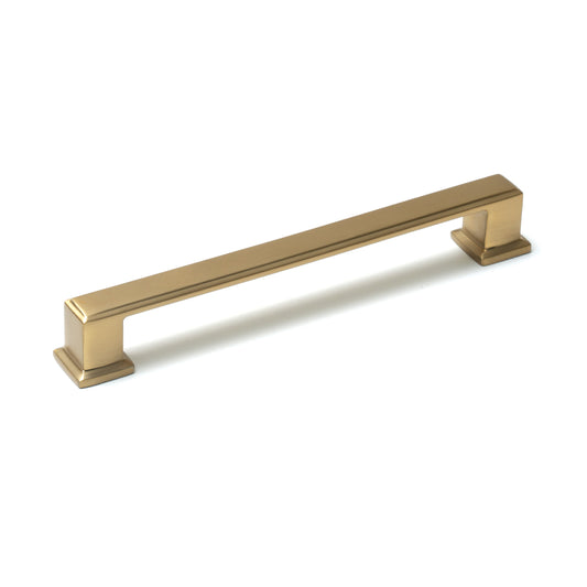 MOMO LUCCA D HANDLE 160MM BRUSHED SATIN BRASS in Brushed Satin Brass