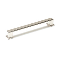 Momo LUCCA cabinet pull handle in polished nickel finish, featuring sleek, modern design for furniture drawers and cabinets.