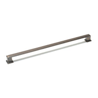 Momo LUCCA cabinet pull handle in antique brass finish, sleek metal design for kitchen or furniture cabinetry.