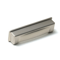 Momo LUCCA Cup Pull handle with dark bronze finish, showing detailed design and mounting hardware on a white background.